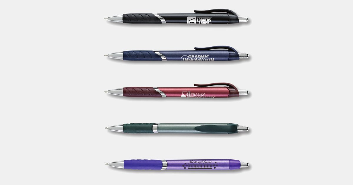 Pen with Logo - Blair Metallic Retractable Ballpoint Pen | ImprintLogo.com