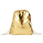 Metallic Drawstring Bag - Gold Metal
