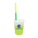 Mood 12 oz. Stadium Cup/Straw/Lid Set - Frosted to Yellow