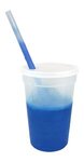 Mood 17 oz. Stadium Cup/Straw/Lid Set - Frosted to Blue