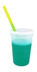 Mood 17 oz. Stadium Cup/Straw/Lid Set - Frosted to Green