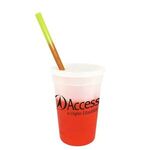 Mood 17 oz. Stadium Cup/Straw/Lid Set - Frosted to Orange