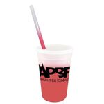 Mood 17 oz. Stadium Cup/Straw/Lid Set - Frosted To Red