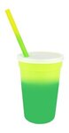 Mood 17 oz. Stadium Cup/Straw/Lid Set - Yellow To Green