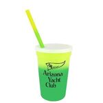 Mood 17 oz. Stadium Cup/Straw/Lid Set - Yellow To Green