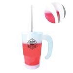 Mood™ 20 oz. Stackable Beer Stein/Straw/Lid Set - Frosted/red