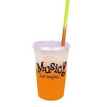 Mood 22 oz. Stadium Cup/Straw/Lid Set - Frosted to Orange