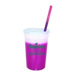 Mood 22 oz. Stadium Cup/Straw/Lid Set - Frosted to Pink