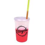 Mood 22 oz. Stadium Cup/Straw/Lid Set - Frosted To Red