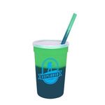 Mood 22 oz. Stadium Cup/Straw/Lid Set - Green to Blue