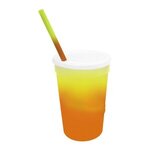 Mood 22 oz. Stadium Cup/Straw/Lid Set - Yellow to Orange