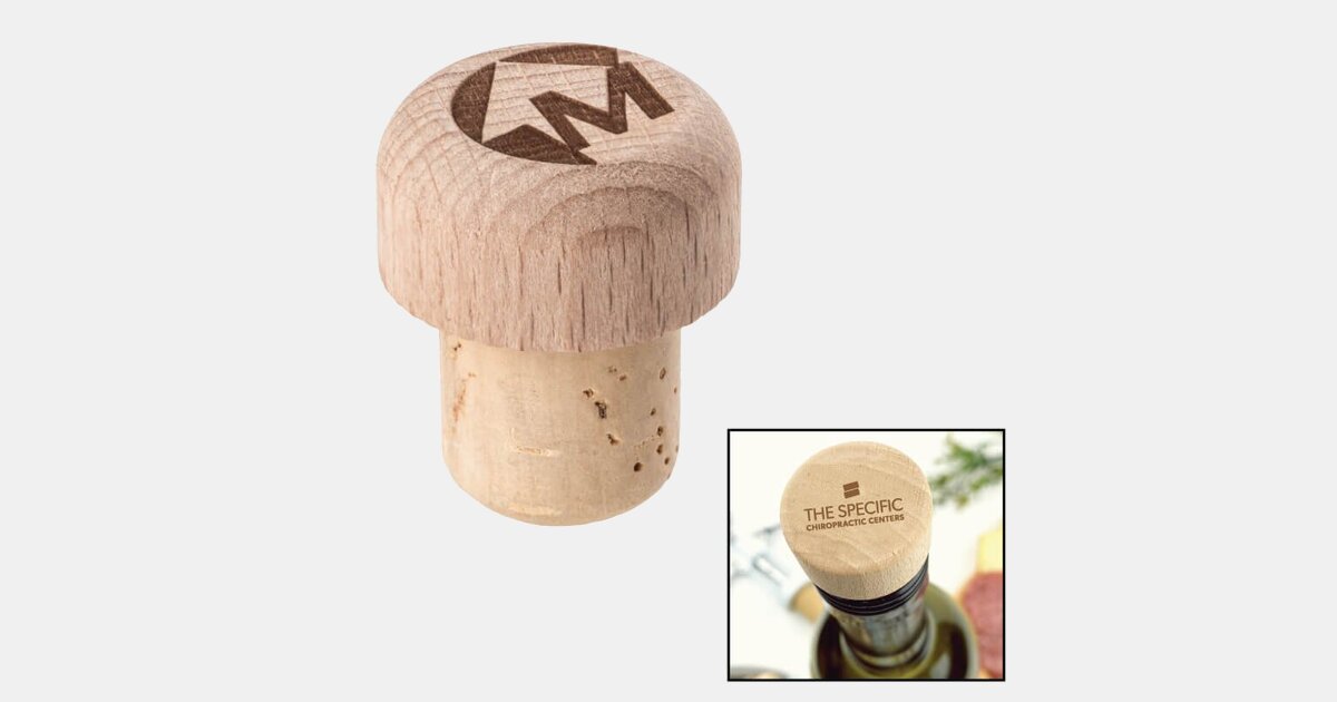 Natural Beechwood Wine Stopper Cork with your logo