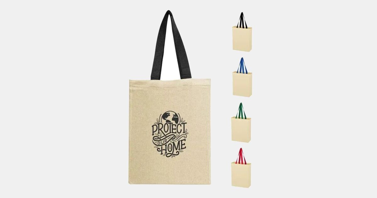 Logo Debossed Silk Canvas Tote Bag