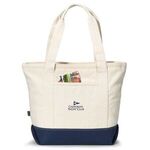 Newport Cotton Zippered Tote - Navy Blue