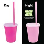 Nite Glow Stadium Cup/Straw/Lid Set 12 oz. - Pink