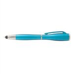 Nova Touch (Metallic) Stylus w/ LED Flashlight Pen - Aqua Blue/silver