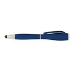 Nova Touch (Metallic) Stylus w/ LED Flashlight Pen - Blue/Silver