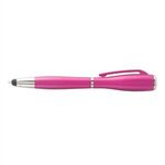 Nova Touch (Metallic) Stylus w/ LED Flashlight Pen - Magenta Pink/silver