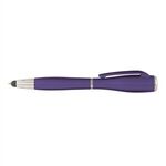 Nova Touch (Metallic) Stylus w/ LED Flashlight Pen - Purple/Silver