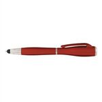 Nova Touch (Metallic) Stylus w/ LED Flashlight Pen - Red/Silver