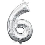 Number Foil Balloons - Silver