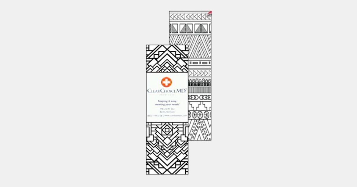 Patterns Coloring Bookmark USA Made with your logo | ImprintLogo.com