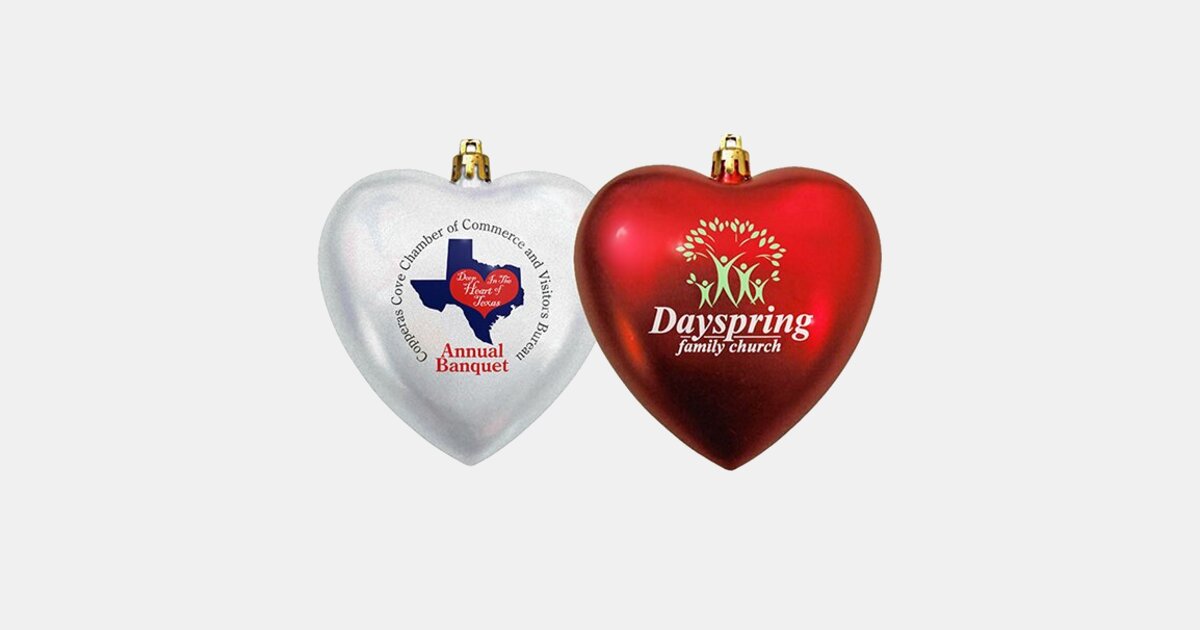 Promo Christmas Heart Ornaments Shatterproof Ornaments in Bulk