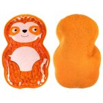Plush Sloth Aqua Pearls(TM) Hot/Cold Pack - Medium Orange