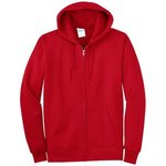 Port & Company - Essential Fleece Full-Zip Hooded Sweatsh... - Red