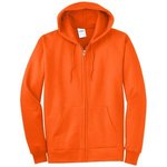 Port & Company - Essential Fleece Full-Zip Hooded Sweatsh... - Safety Orange