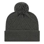 Premium Diagonal Weave Knit Cap with Cuff - Dark Heather Gray