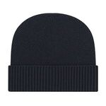 Premium Recycled Knit Cap with Cuff - Black