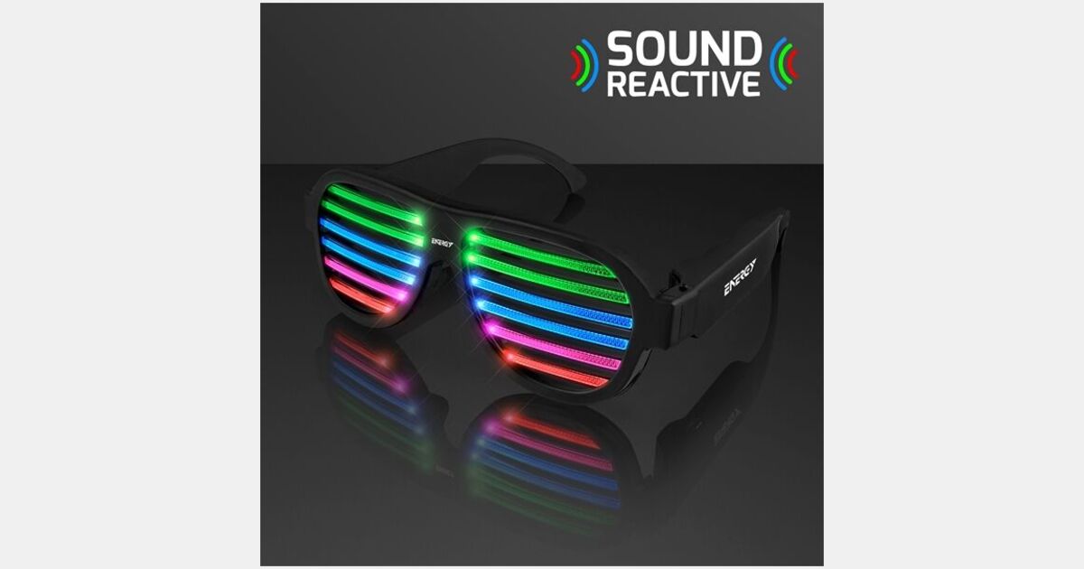 Custom Printed Rechargeable Sound Reactive LED Rave Glasses with your ...