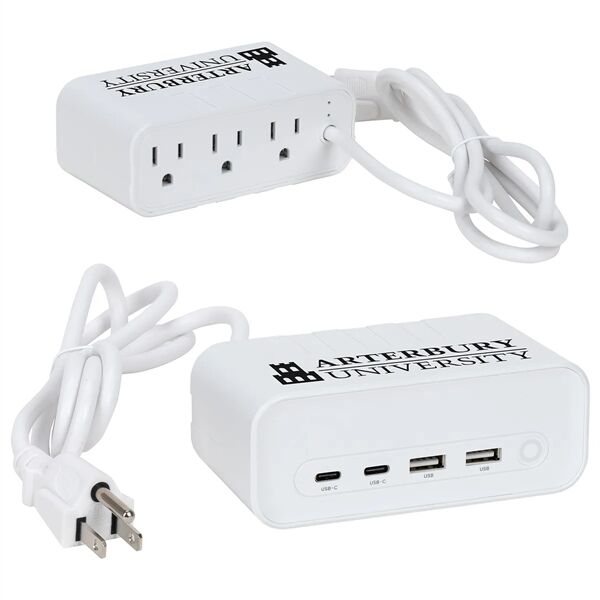 Main Product Image for Custom Relay 5 Ft. Charging Station w/ Type-C USB & AC Outlets