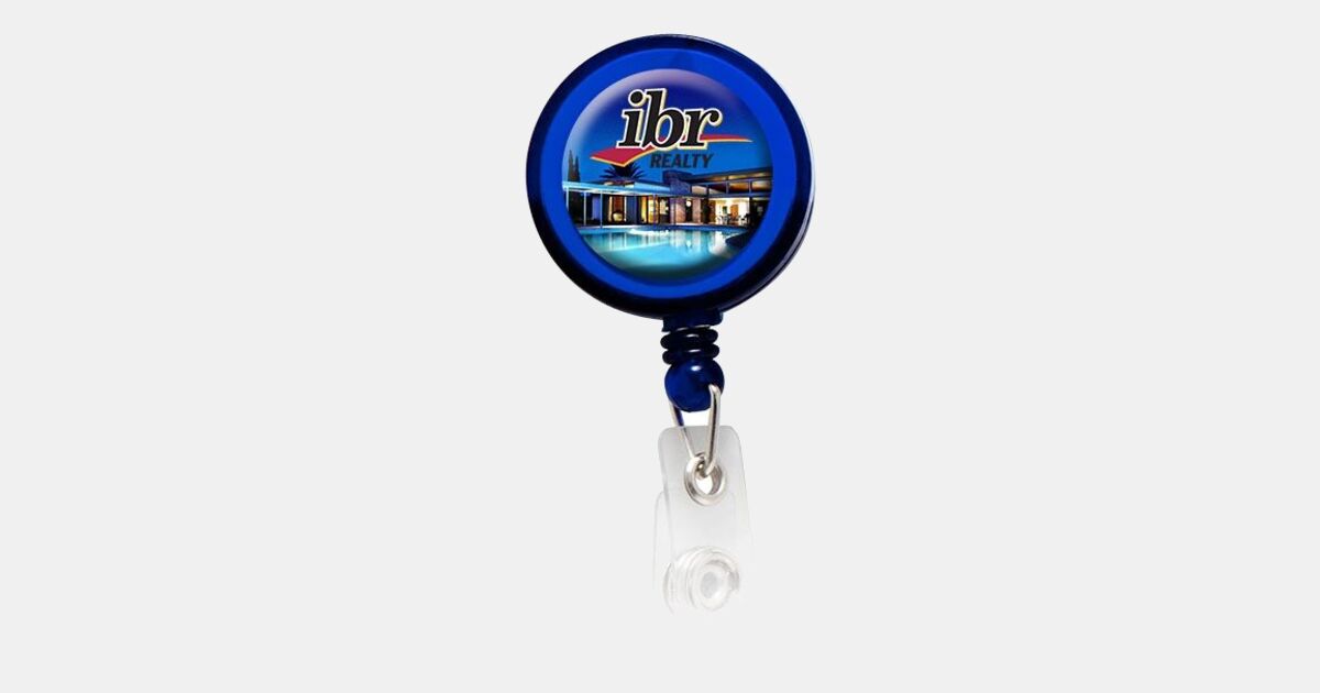 Round Badge Reel with Alligator Clip - Sample