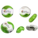 Round Pencil Sharpener Eraser Combo, Full Color Digital - Transparent Green