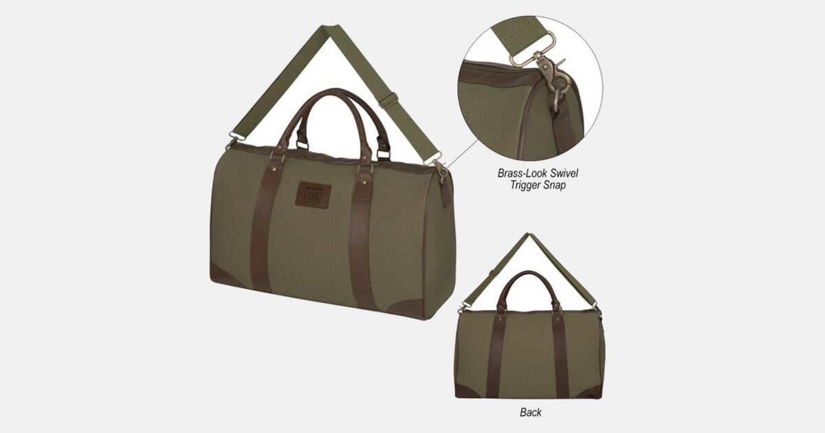Toupons Canvas Travel Duffel Bag Men's Weekender Overnight Bag (Coffee)  X-Large