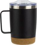 Sapora 12 oz Vacuum Insulated Stainless Steel Mug with Cork - Medium Black