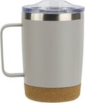 Sapora 12 oz Vacuum Insulated Stainless Steel Mug with Cork - Medium Gray