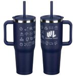 SENSO® Summit 40 oz Insulated Stainless Steel Travel Mug wi - Medium Navy Blue