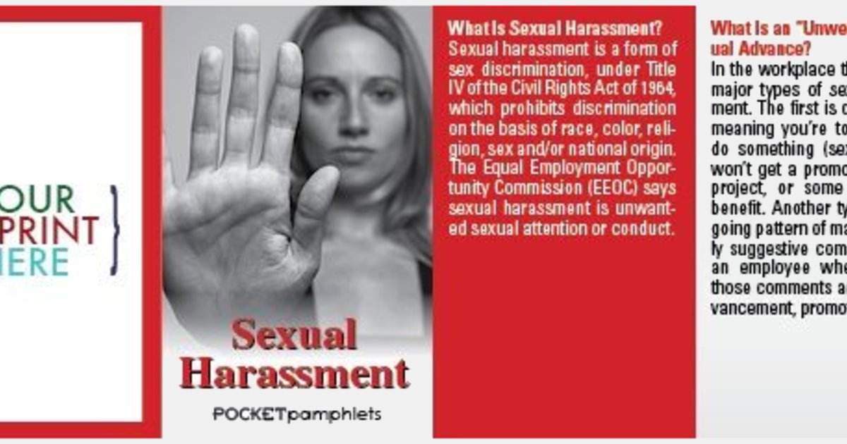 Sexual Harassment Pocket Pamphlet With Your Logo ImprintLogo Com