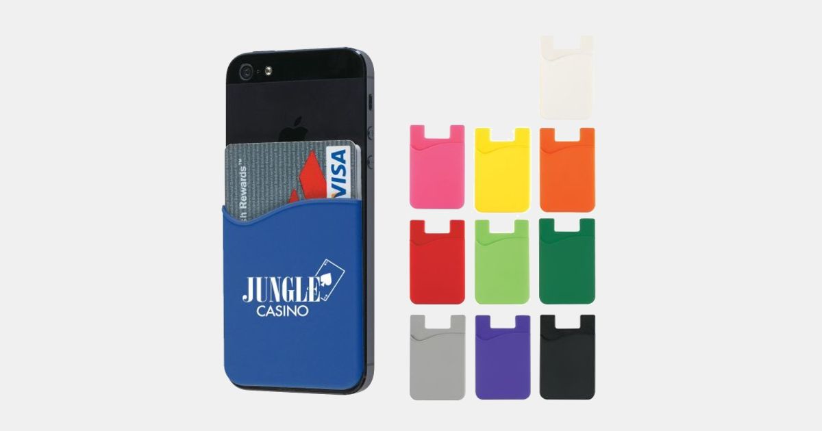 Custom Printed Silicone Phone Wallet with your logo | ImprintLogo.com