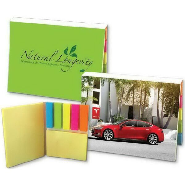 Simplicolor Versa-Pak - 2 Sticky Note Pads And 5 Flag Colors with