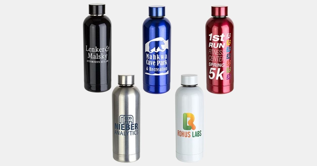 Custom Printed Sleek-Sip Insulated Stainless Steel Bottle 17oz with ...