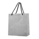 Small Reusable Glitter Tote Bag - Glitter Silver