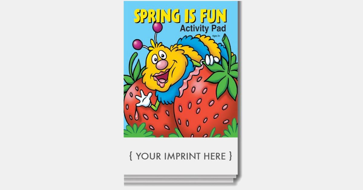 Spring Is Fun Activity Pad USA Made with your logo | ImprintLogo.com