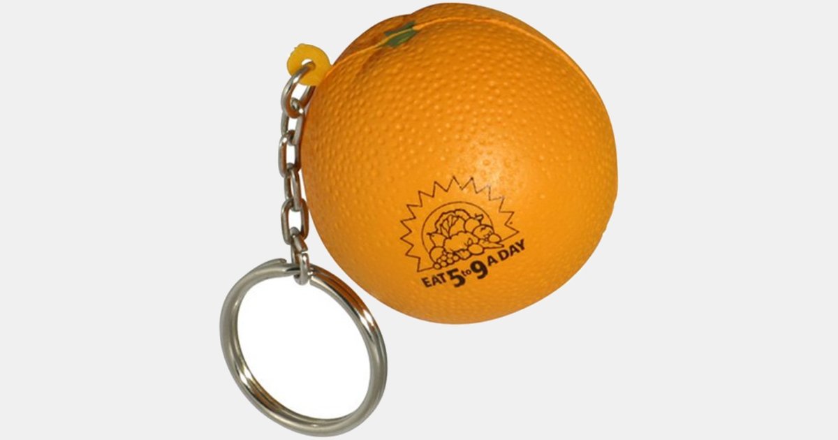 Stress Ball Key Chain Orange