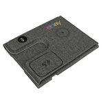 Tangelo ChargePro 3 in 1 Foldable Wireless Charger - Grey -  