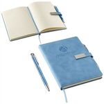 Thesis Hardcover Journal with Magnetic Closure & Pen - Light Blue