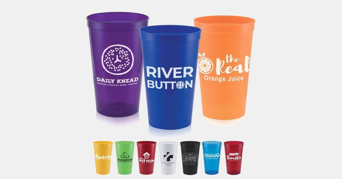 USA Made - Touchdown Stadium Cup 22 oz with your logo | ImprintLogo.com